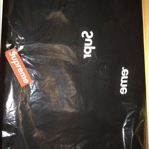 Supreme x CDG split box logo hoodie black medium